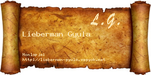 Lieberman Gyula névjegykártya